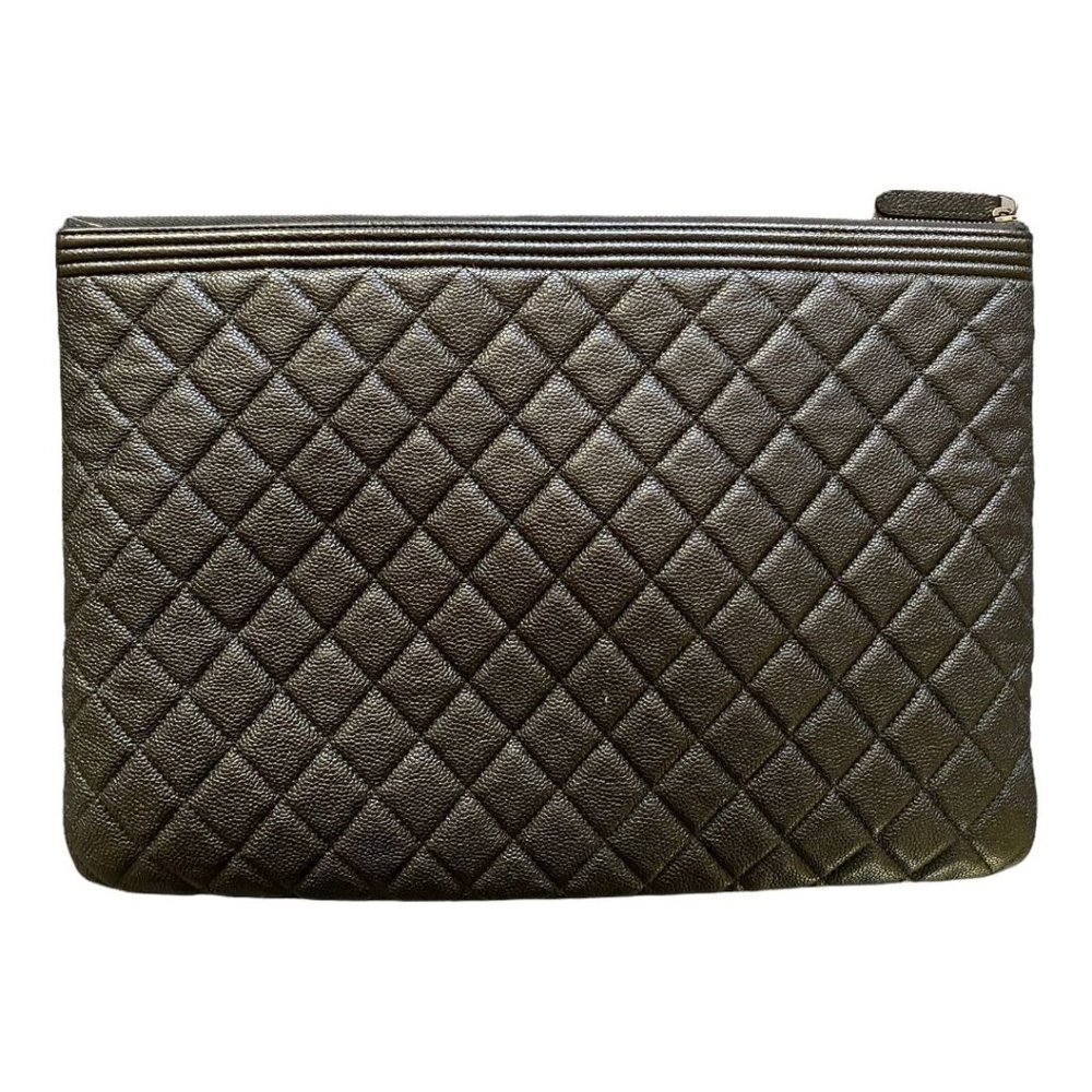 SOLD Chanel Boy O Case Clutch Quilted Caviar Large - Picture 5 of 8